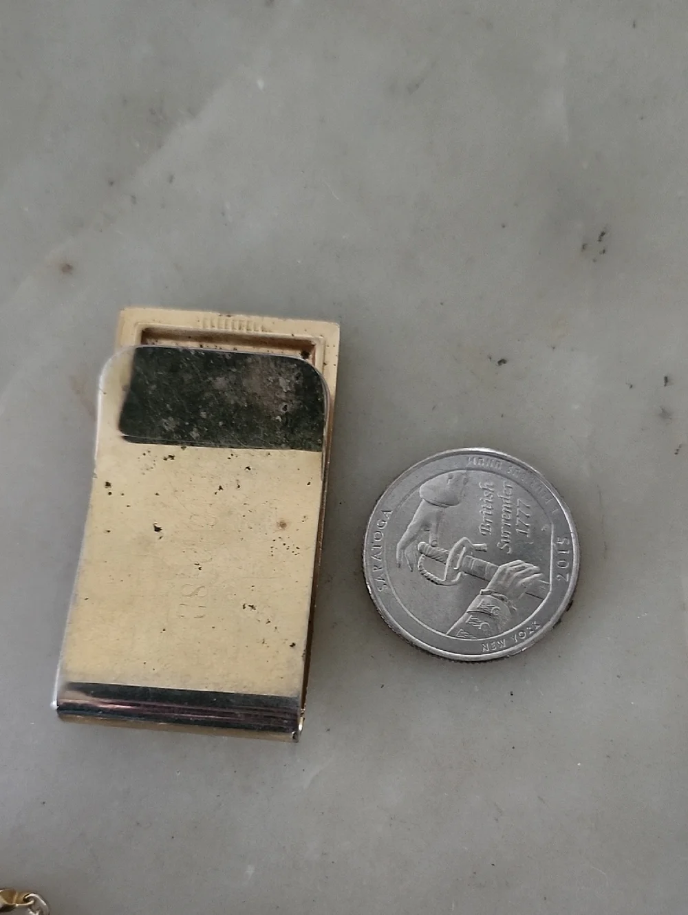 Vintage Gold Tone Rectangular Money Clip